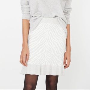 Dolan Left Coast Zebra Ruffled Knit Mini Skirt XSP